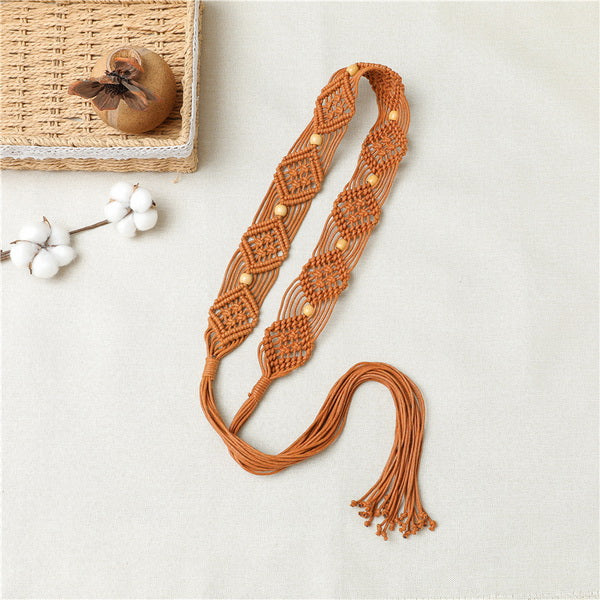 Wholesale Woven Rope Retro Bohemian Knotted Belt