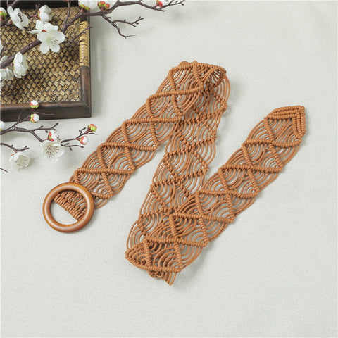 Wholesale Woven Rope Retro Bohemian Braid Waist Belt