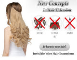 18 Inch Curly Adjustable Invisible Wire Hair Extension