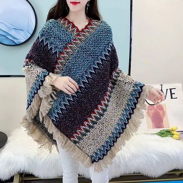 Boho Knitted Poncho