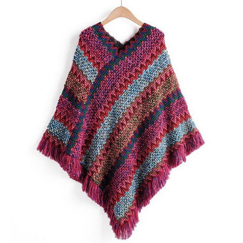 Boho Knitted Poncho