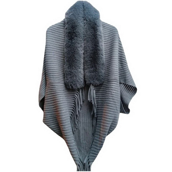 Fur Knitted Poncho