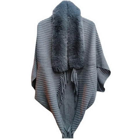 Fur Knitted Poncho