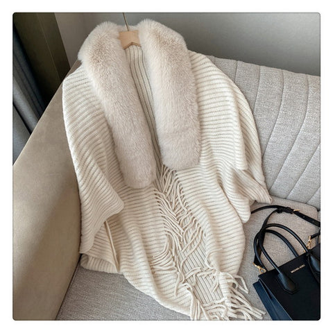 Fur Knitted Poncho
