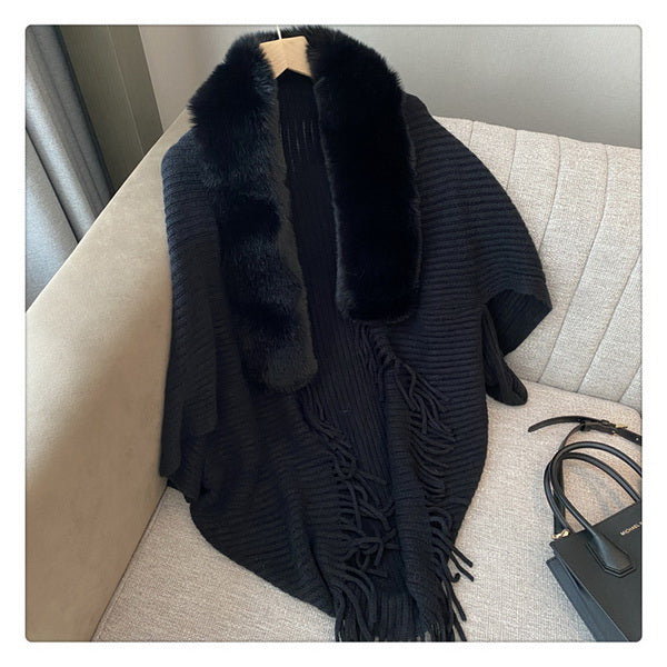 Fur Knitted Poncho