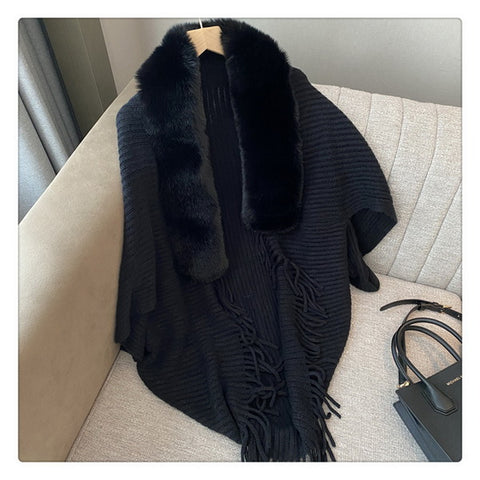 Fur Knitted Poncho