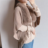Fur Knitted Poncho