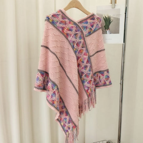 Free Size Knitted Poncho