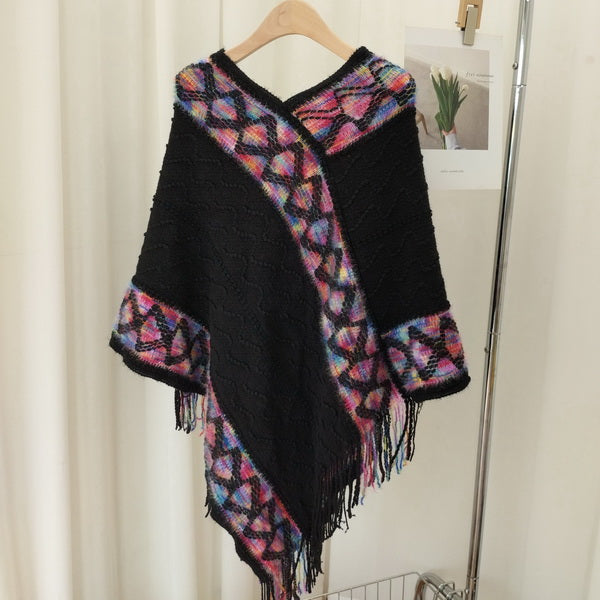 Free Size Knitted Poncho