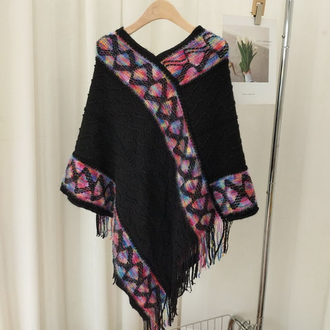 Free Size Knitted Poncho