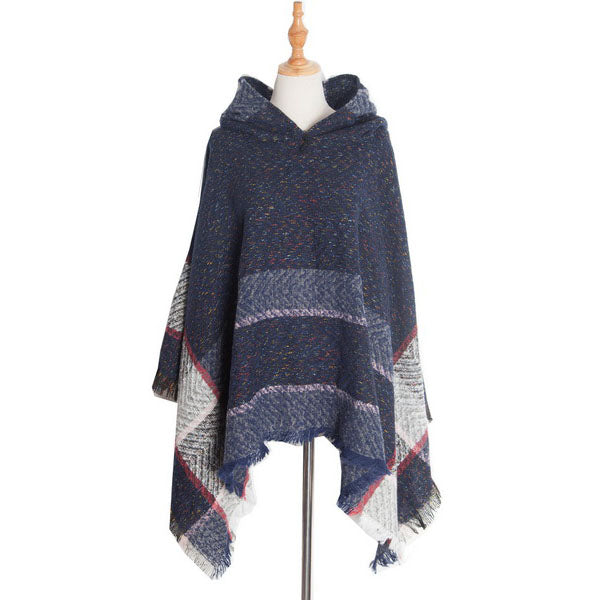 Hooded Knitted Poncho