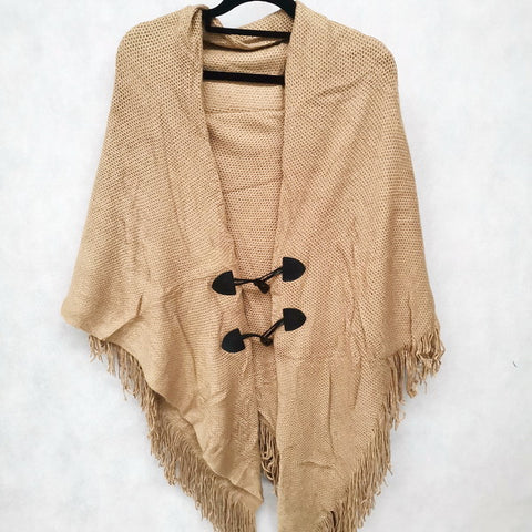 Women Free Size Knitted Poncho