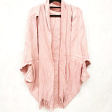 Women Free Size Knitted Poncho with Decoration Scarf