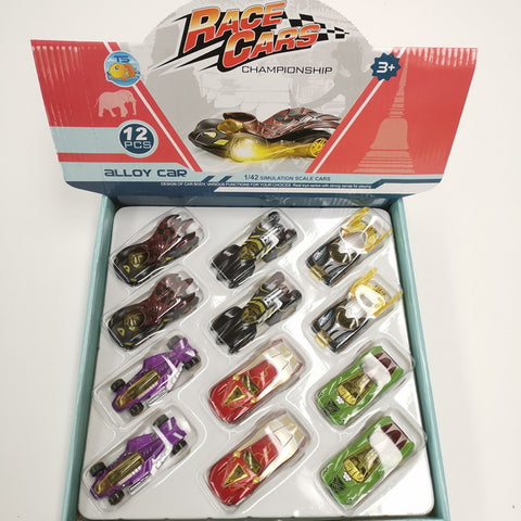 12pc Race Cars With Display Box