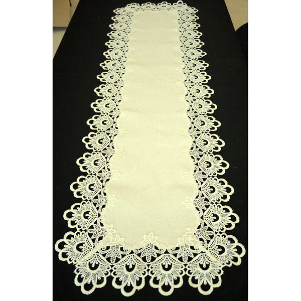 Long Lace Table Runner Cream Color 132cm