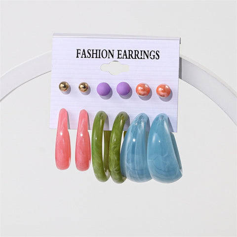 6 Pairs Earrings