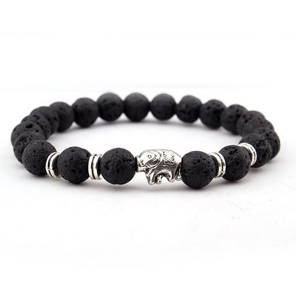 Gemstone Beaded Bracelet-Volcanic stone