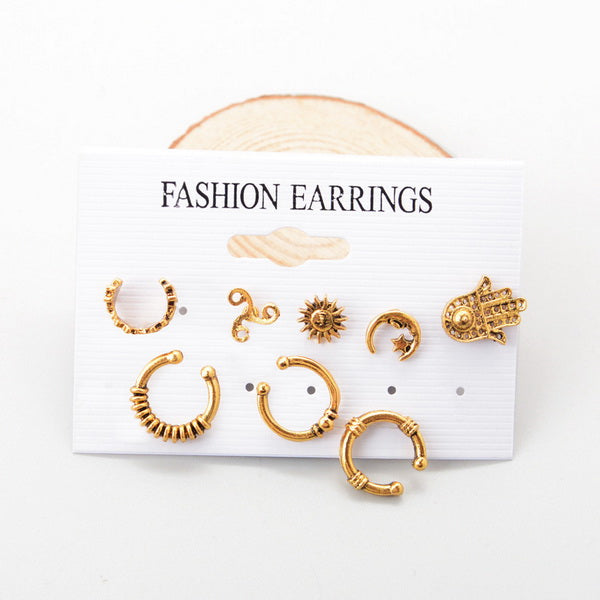 8Pcs Set Women's Boho Stud Earrings
